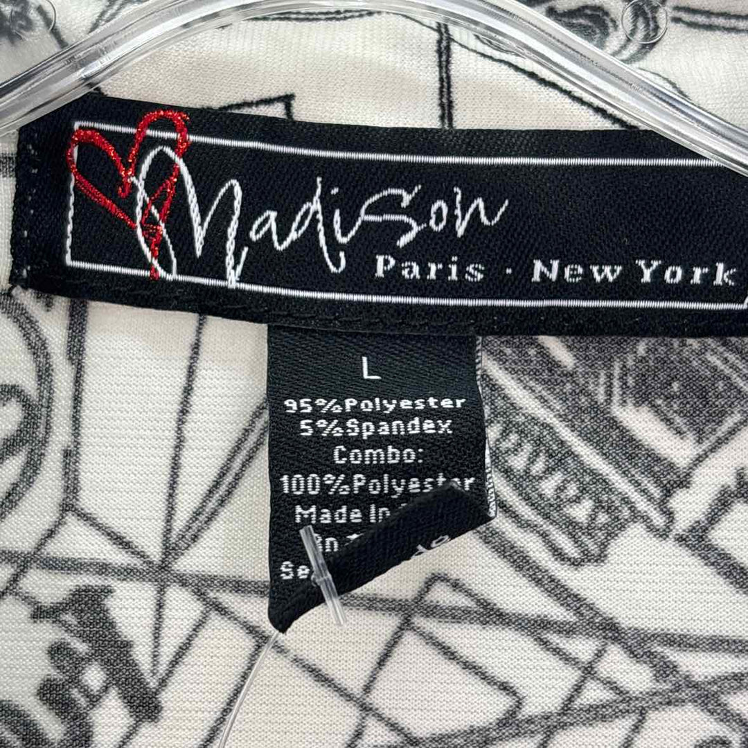 Size L MADISON Black/White Shirt