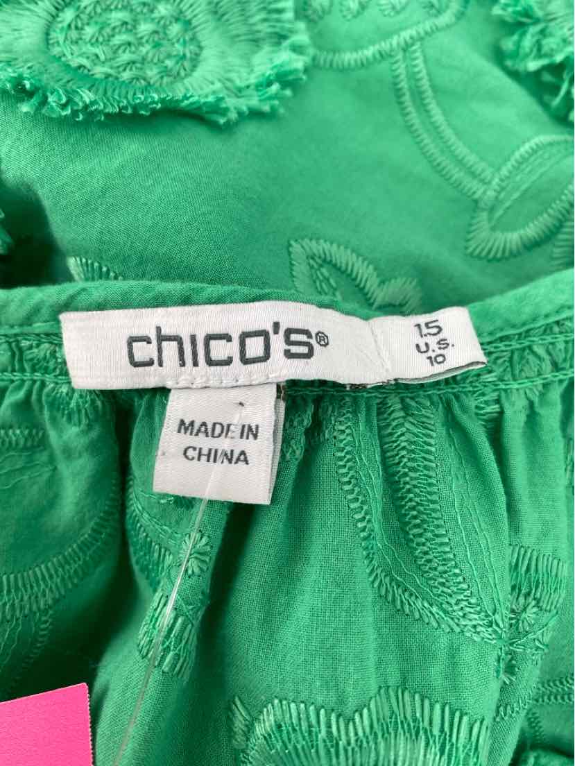 Size 10 Chico's Green Shirt