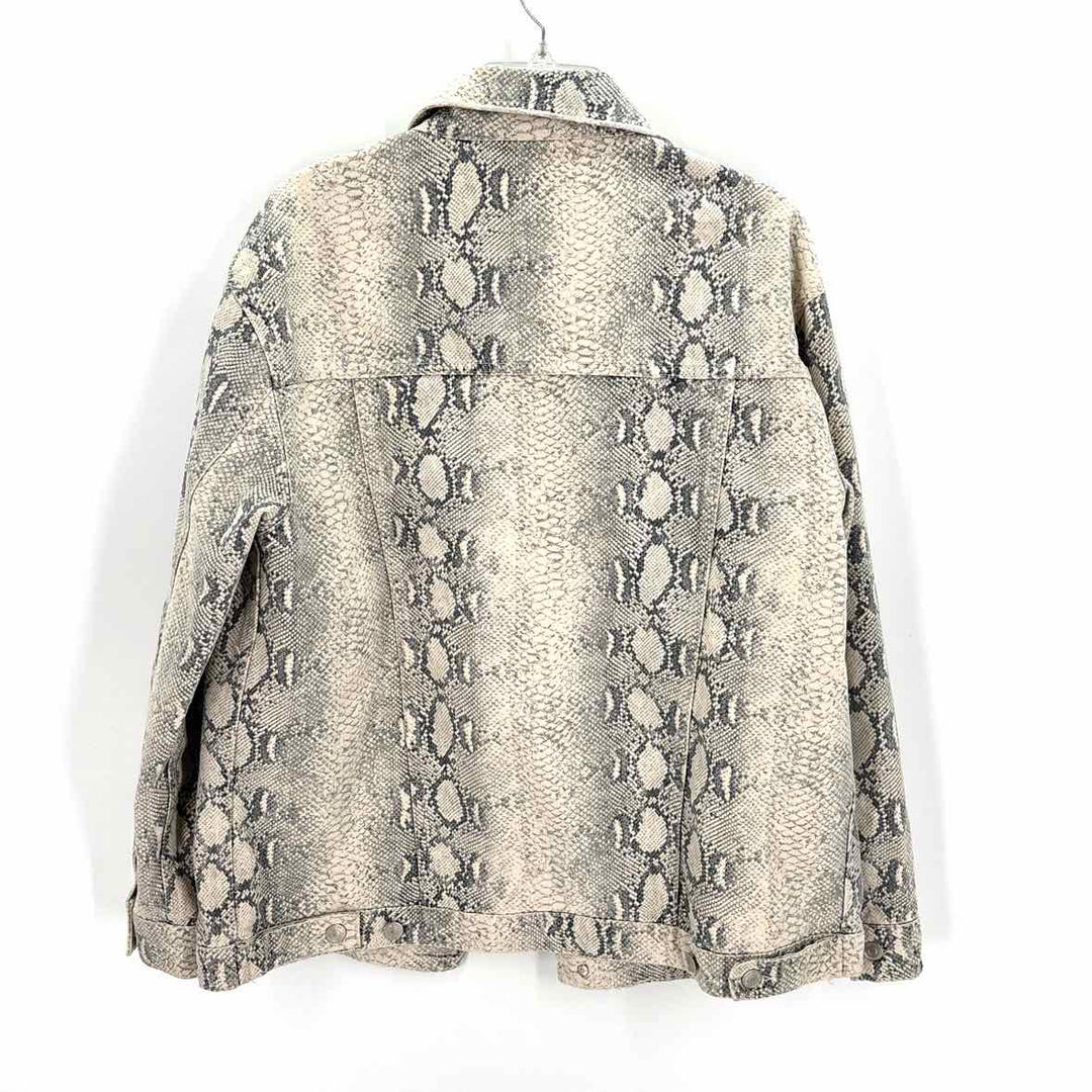 Size L FREE PEOPLE Cream Denim Jacket