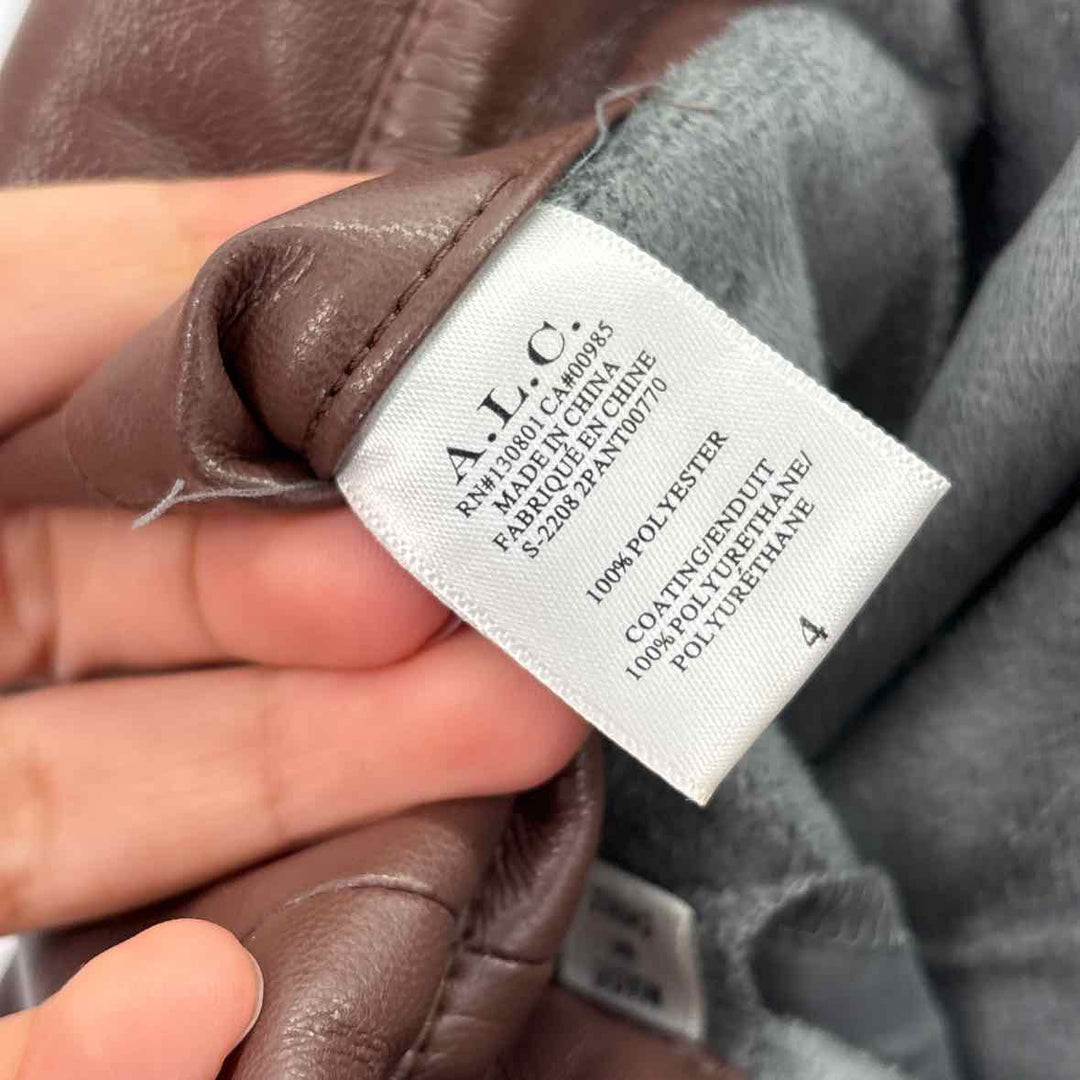 Size 4 ALC Brown Faux Leather Pants