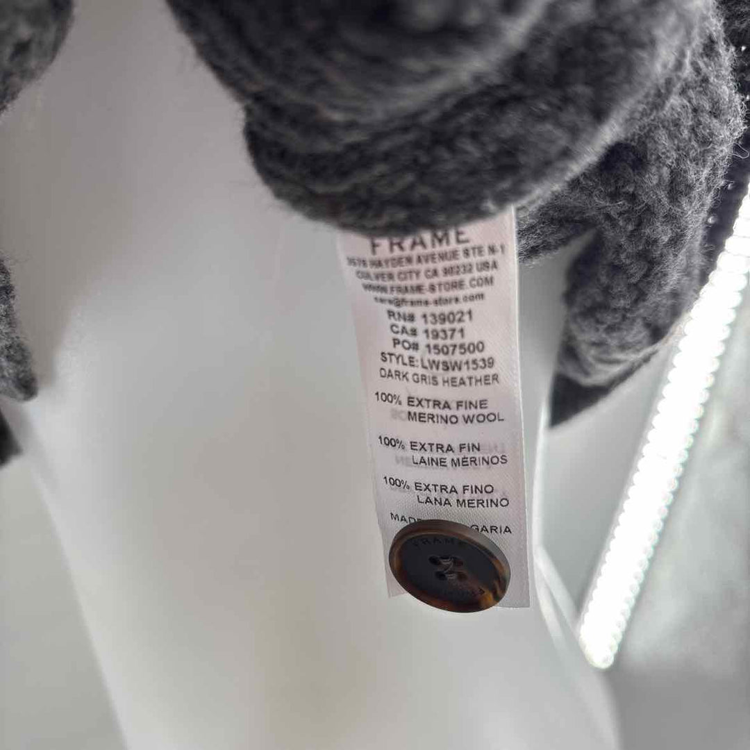 Size S FRAME Gray Knit Cardigan