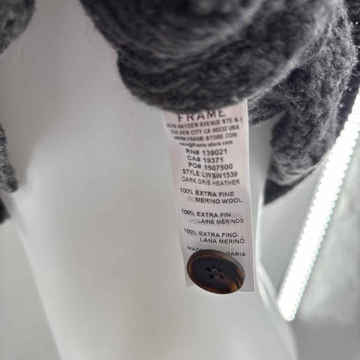 Size S FRAME Gray Knit Cardigan
