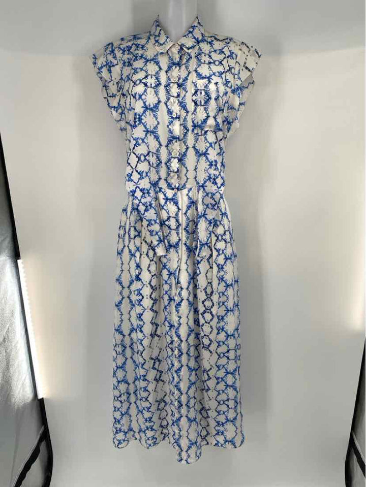 Size 6 REBECCA TAYLOR White Print Dress