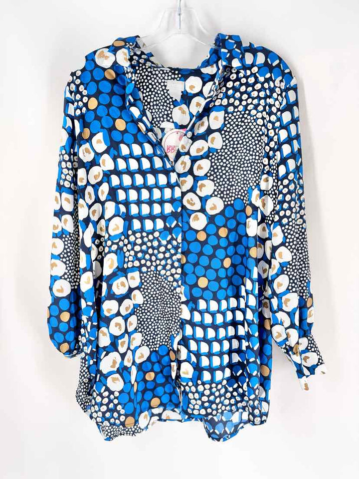 Size 12 Chico's Blue Print Shirt