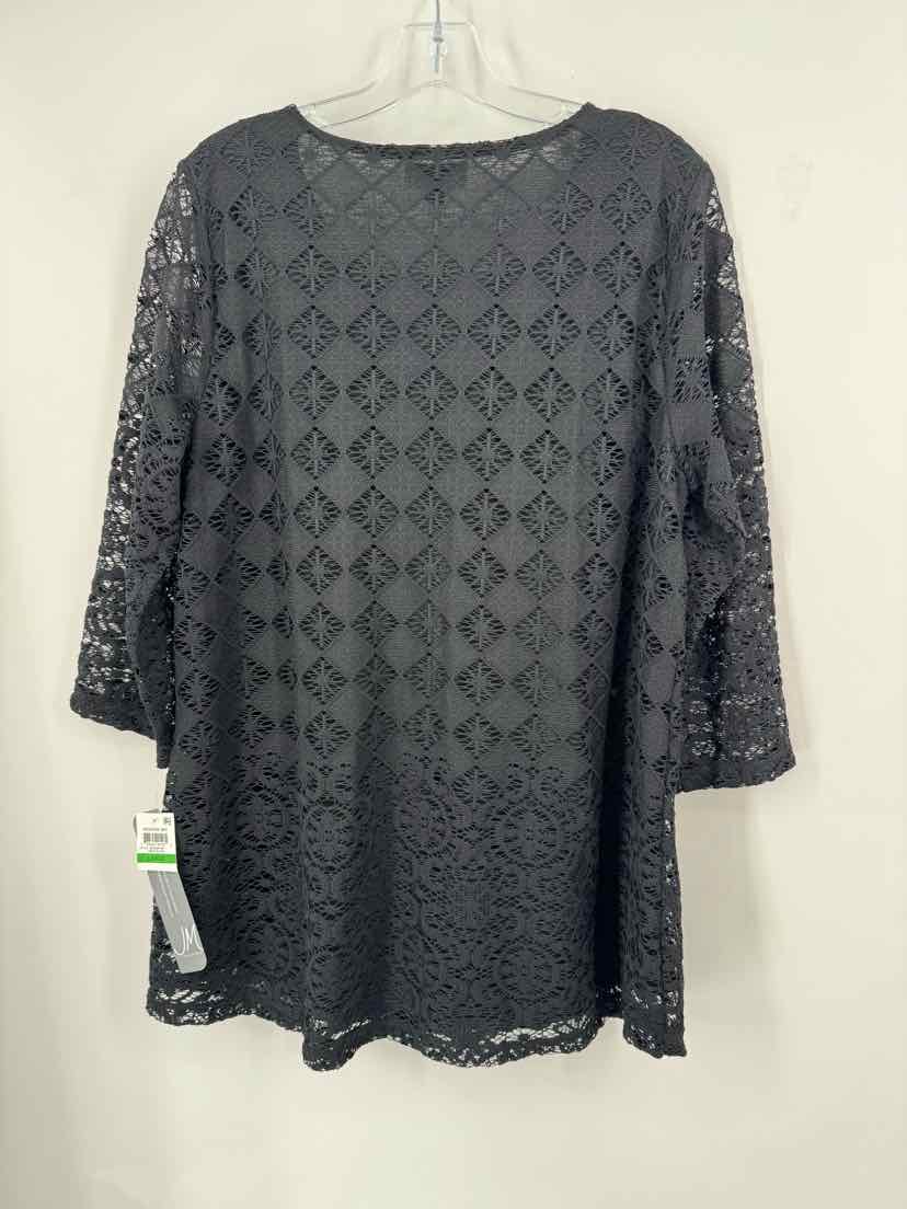 Size L JM COLLECTION Black Shirt