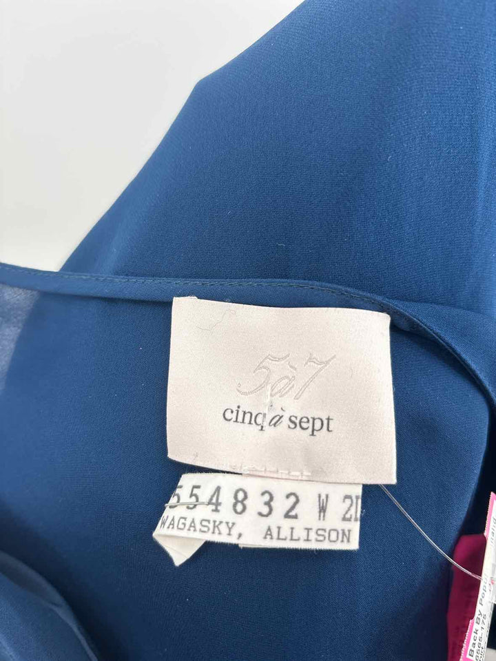 Size XS CINQ DE SEPT Blue Silk Shirt