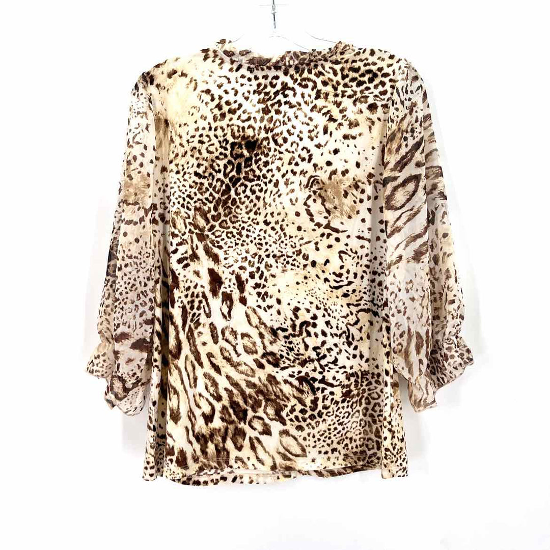Size M ADRIENNE VITTADINI Brown Print Shirt