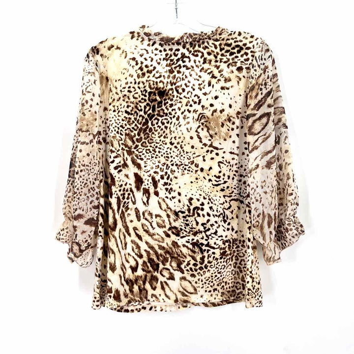 Size M ADRIENNE VITTADINI Brown Print Shirt