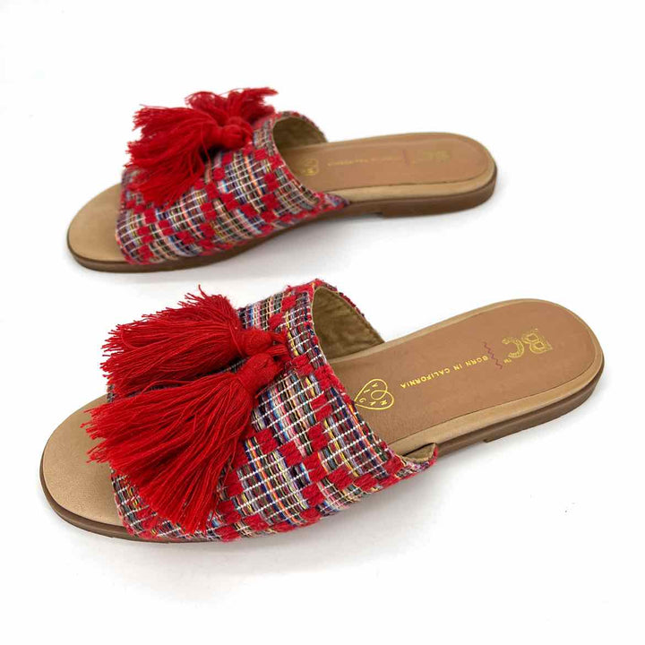 Shoe Size 6.5 Red Print Sandals