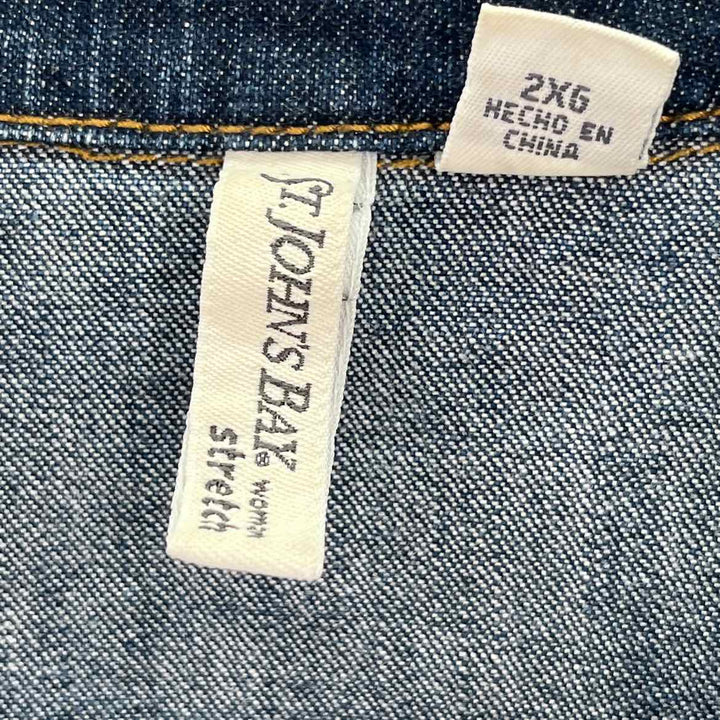 Size 2X ST JOHNS BAY Navy Denim Jacket