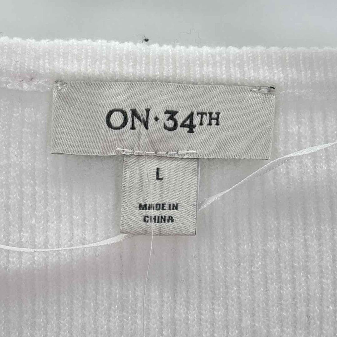 Size L ON 34TH Ivory Knit Sweater