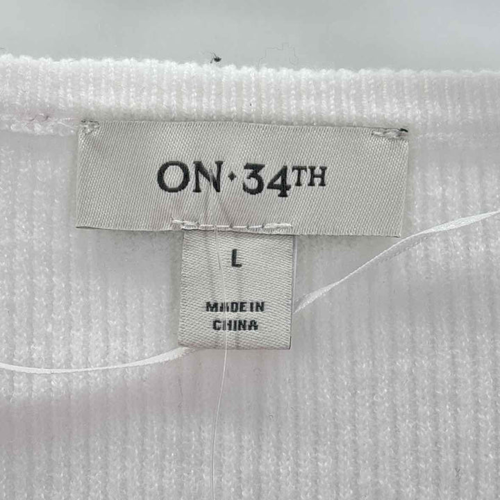Size L ON 34TH Ivory Knit Sweater