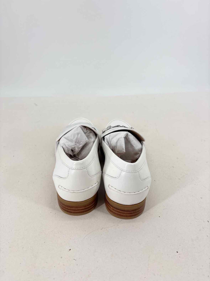 Shoe Size 9 Stuart Weitzman White Leather Loafers
