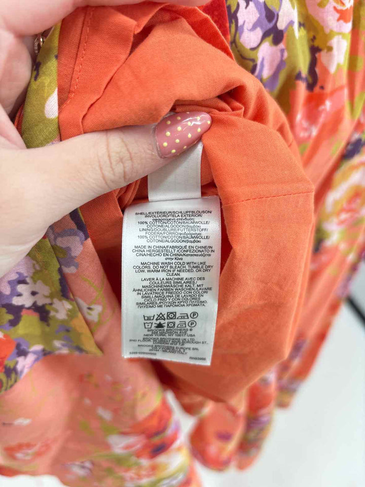 Size 8 Brooks Brothers ORANGE PRINT Dress