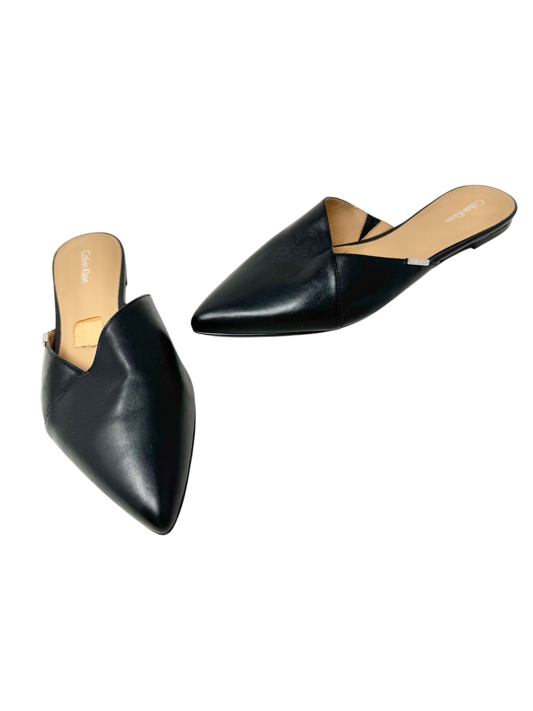 Shoe Size 9 Calvin Klein Black Leather Mules