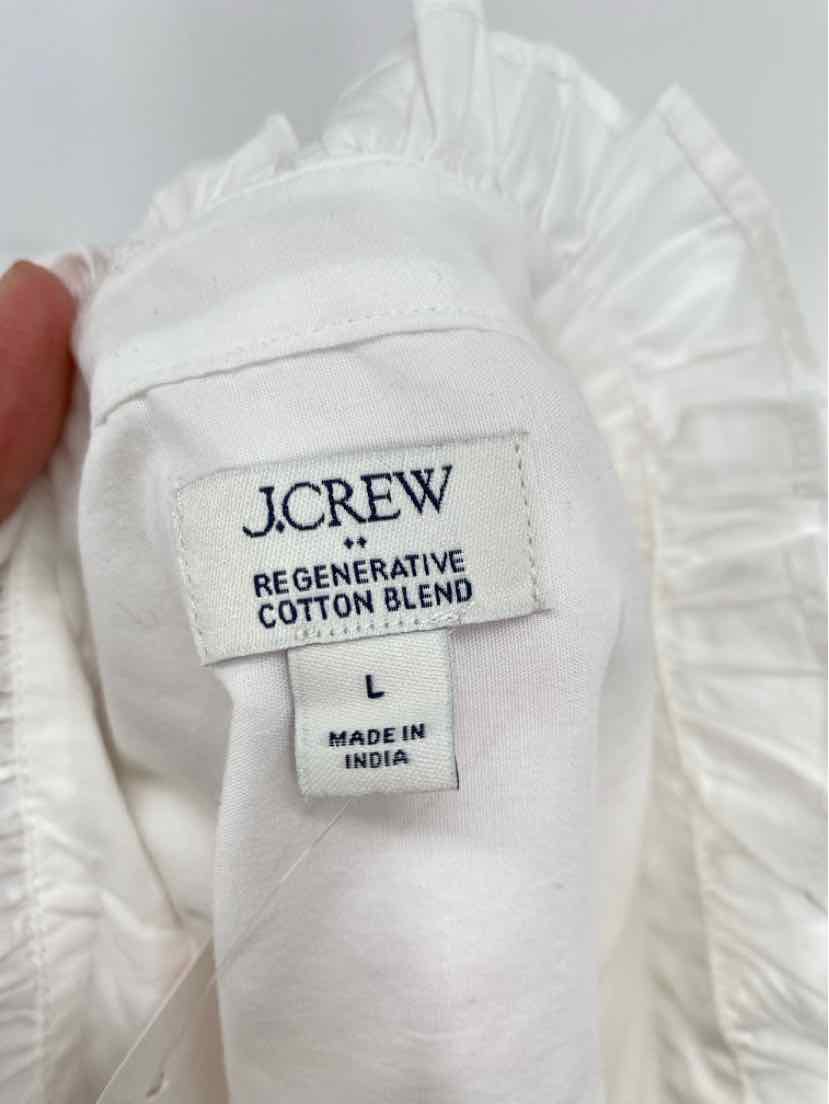 Size L J Crew White Cotton Shirt