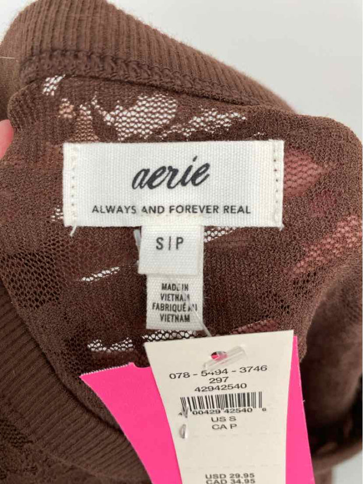 Size S AERIE Brown Lace Shirt