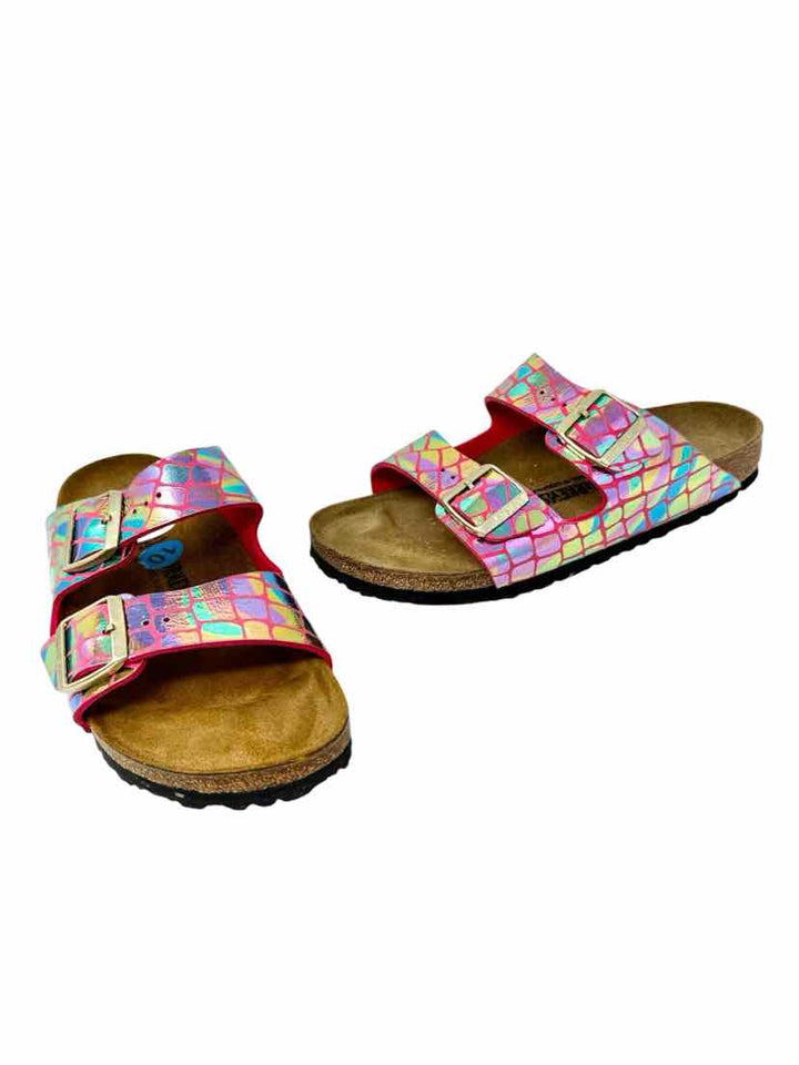 Shoe Size 10 Birkenstock Pink Leather Sandals