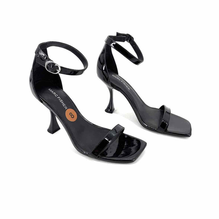 Shoe Size 8 MARC FISHER Black PATENT Sandals