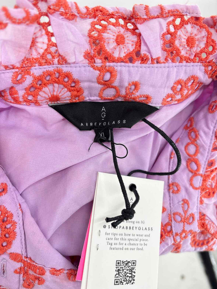 Size XL ABBEY GLASS Purple Print Dress