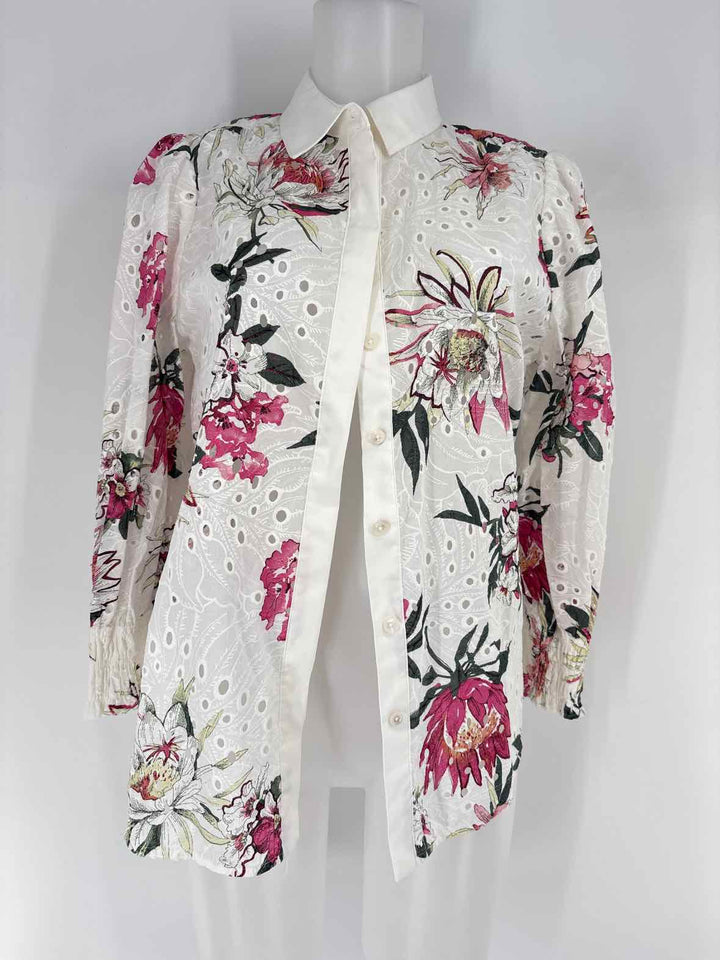 Size S Chico's White Print Shirt