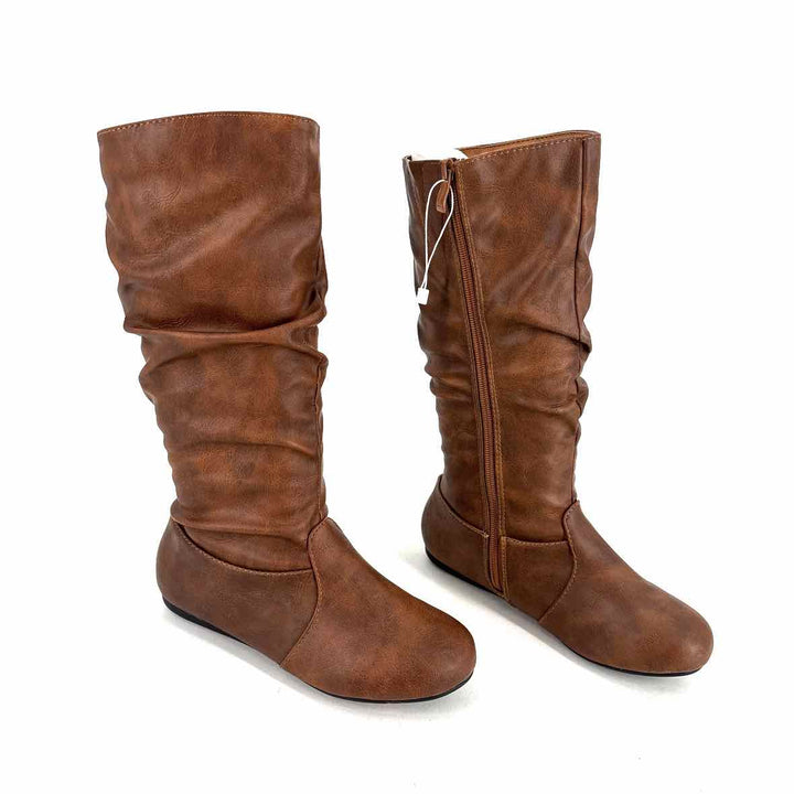 Shoe Size 6 Camel Faux Leather Boots