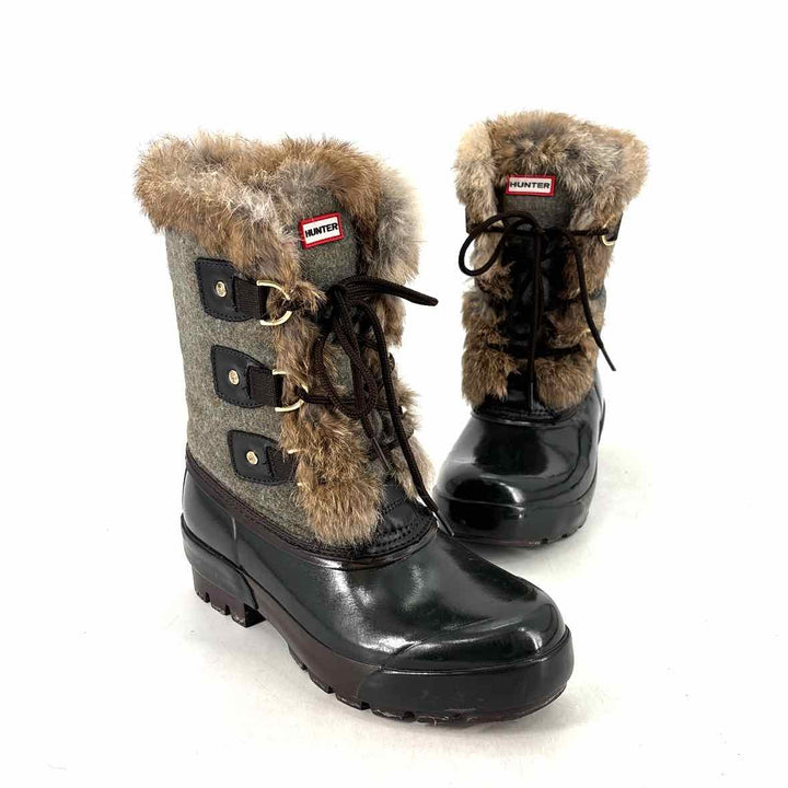 Shoe Size 8 Hunter Multi-Color Faux Fur Boots