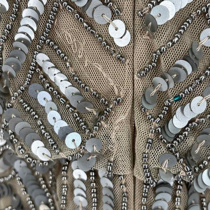 Size 4 Adrianna Papell Taupe Sequined PROM