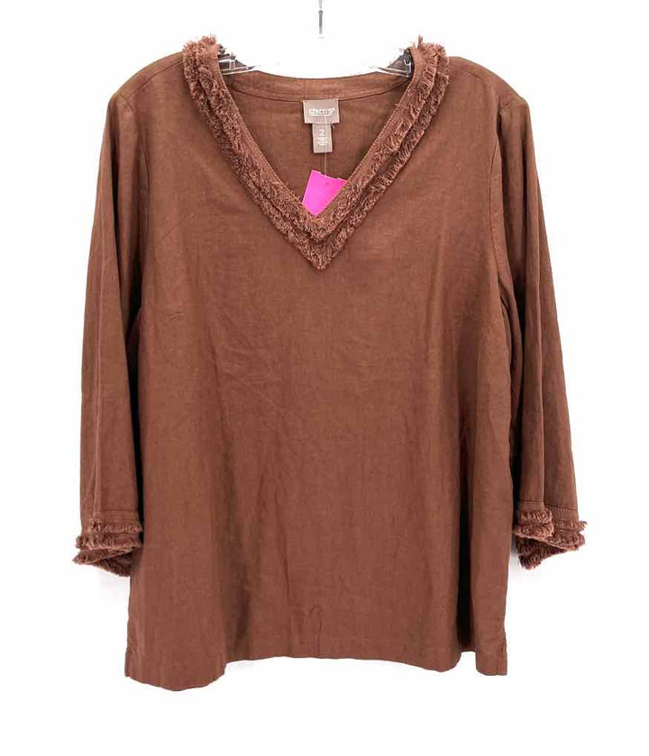 Size L Chico's Brown Linen Shirt