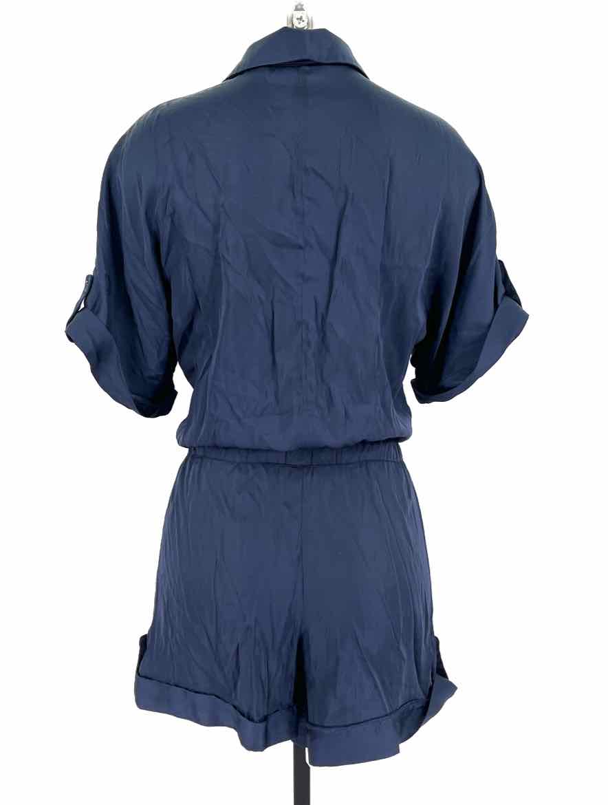 Size S BCBG Navy Sateen Romper