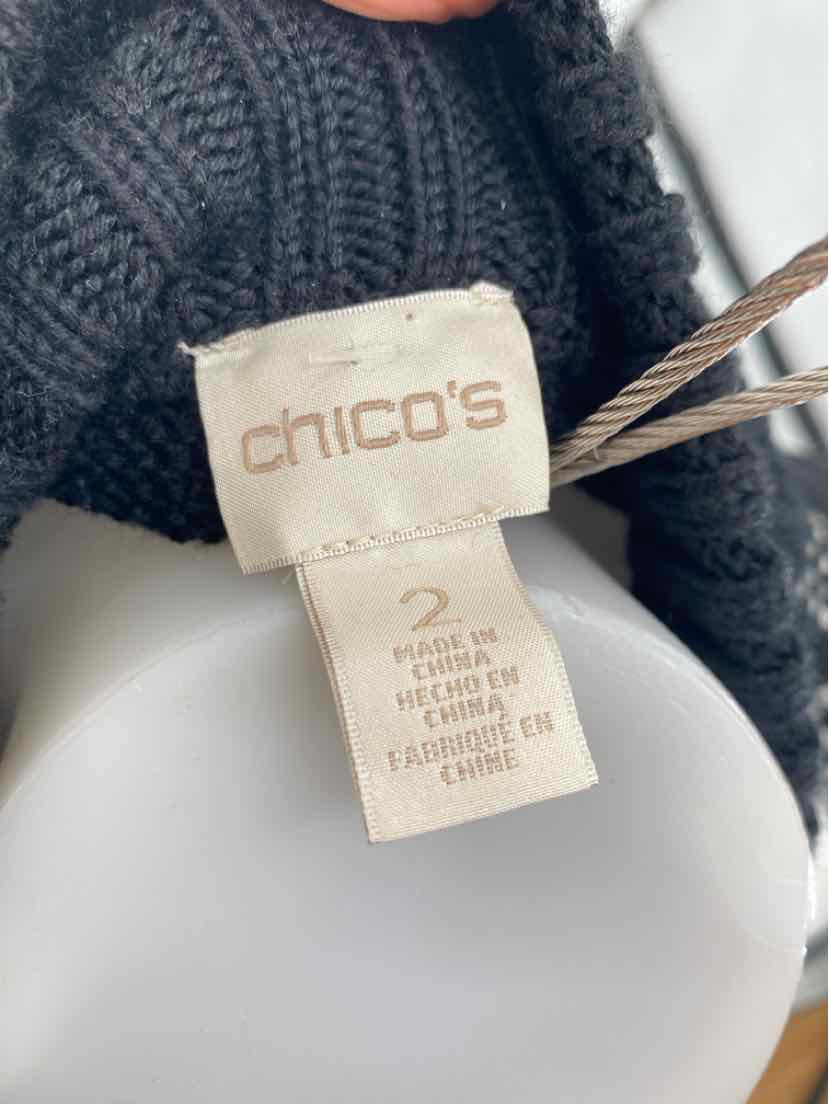 Size L Chico's Black/White Sweater