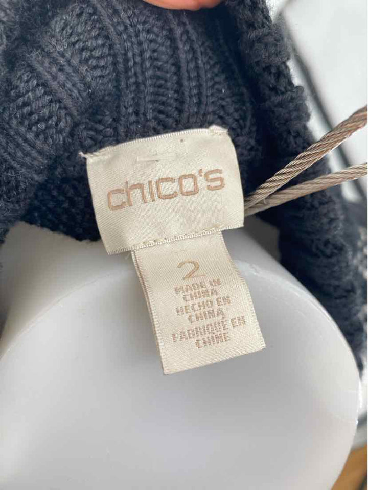 Size L Chico's Black/White Sweater
