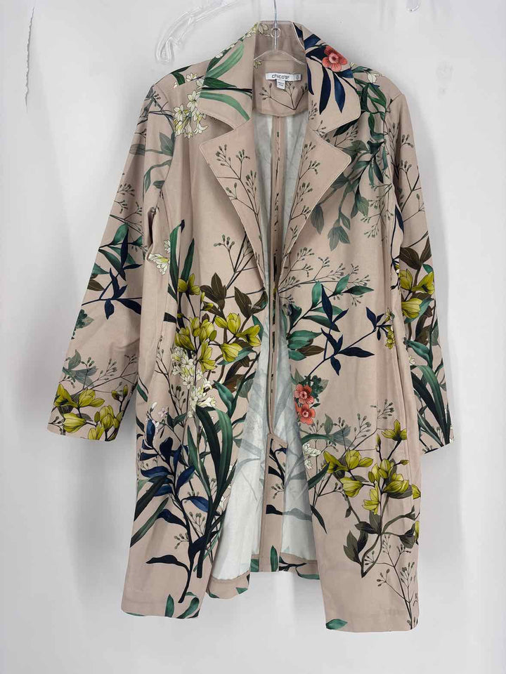 Size 10 Chico's TAN PRINT Jacket