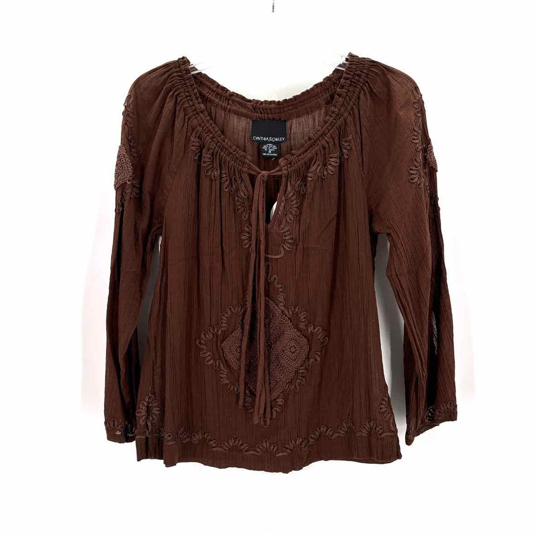 Size M CYNTHIA ROWLEY Brown Shirt