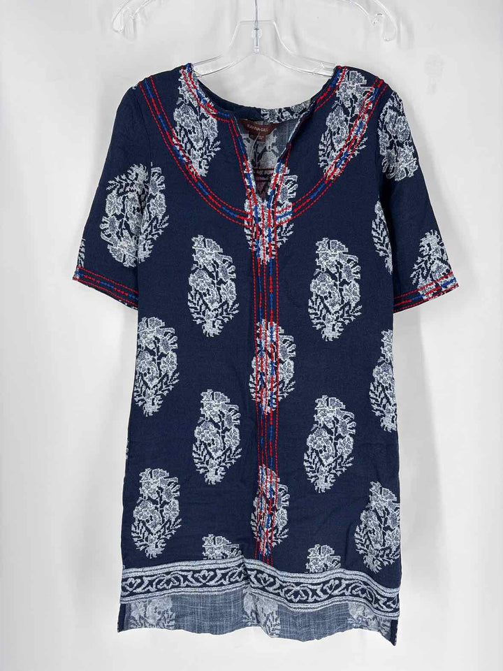 Size XS Navy Print Dress