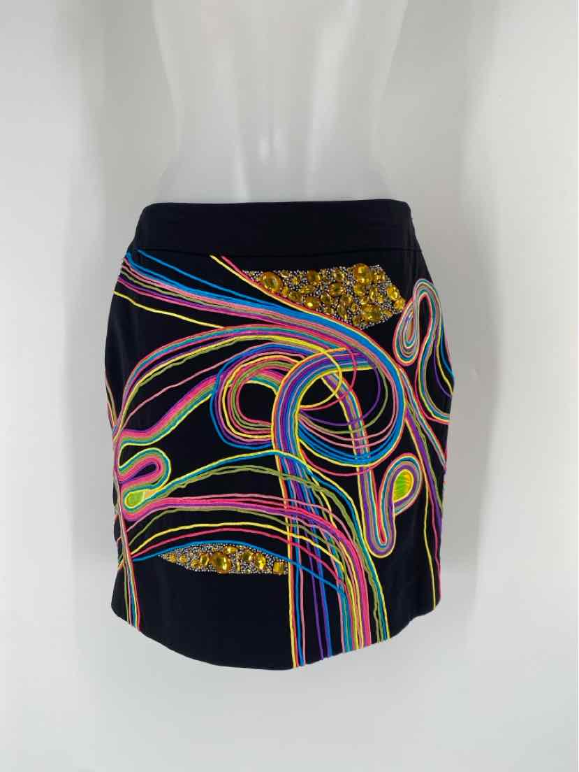 Size 8 ETCETERA Black Print Skirt