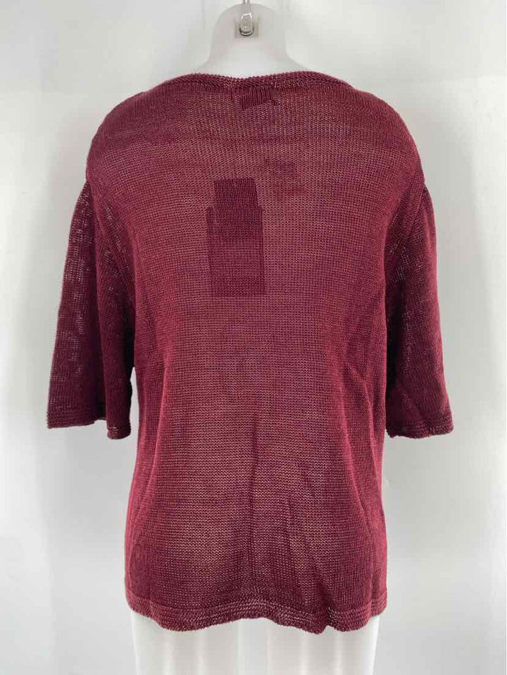 Size L MARINA RINALDI Burgundy Knit Sweater