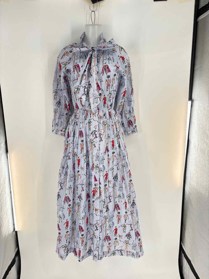 Size M Purple Print Dress