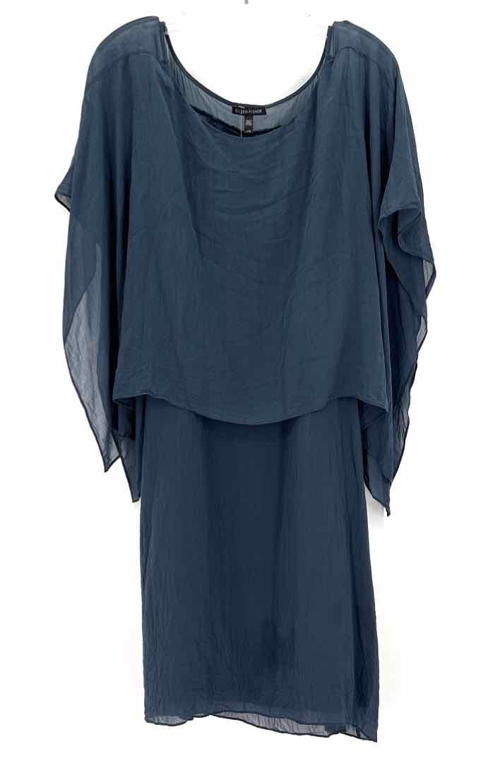 Size L Eileen Fisher Navy Dress