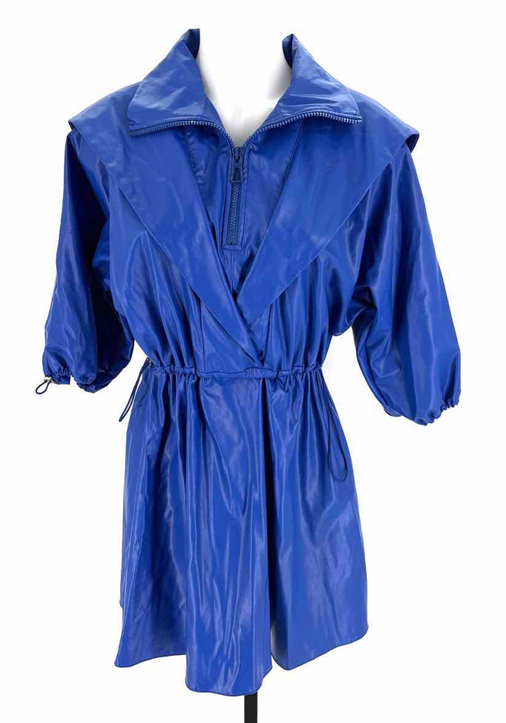 Size 38 Blue Faux Leather Dress