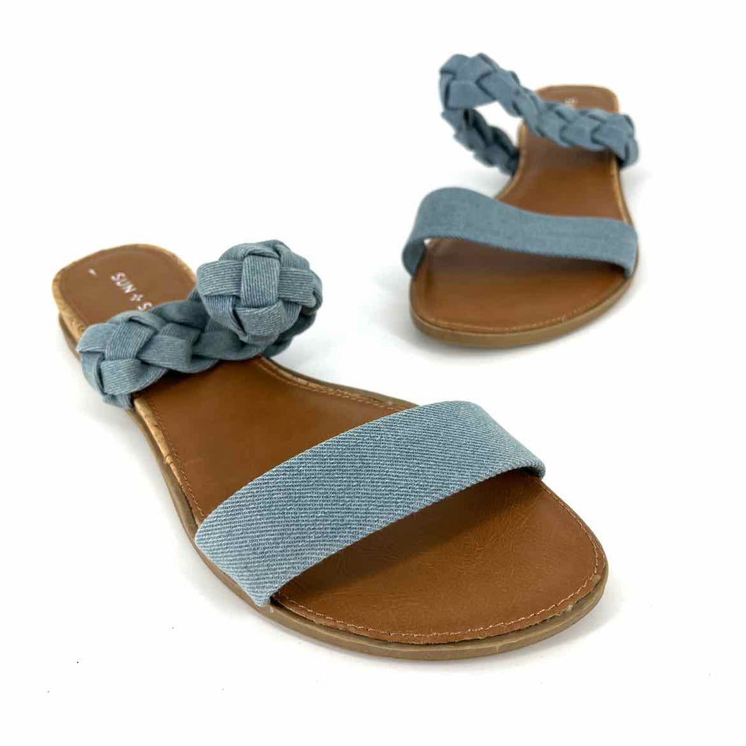 Shoe Size 10 Blue Denim Sandals