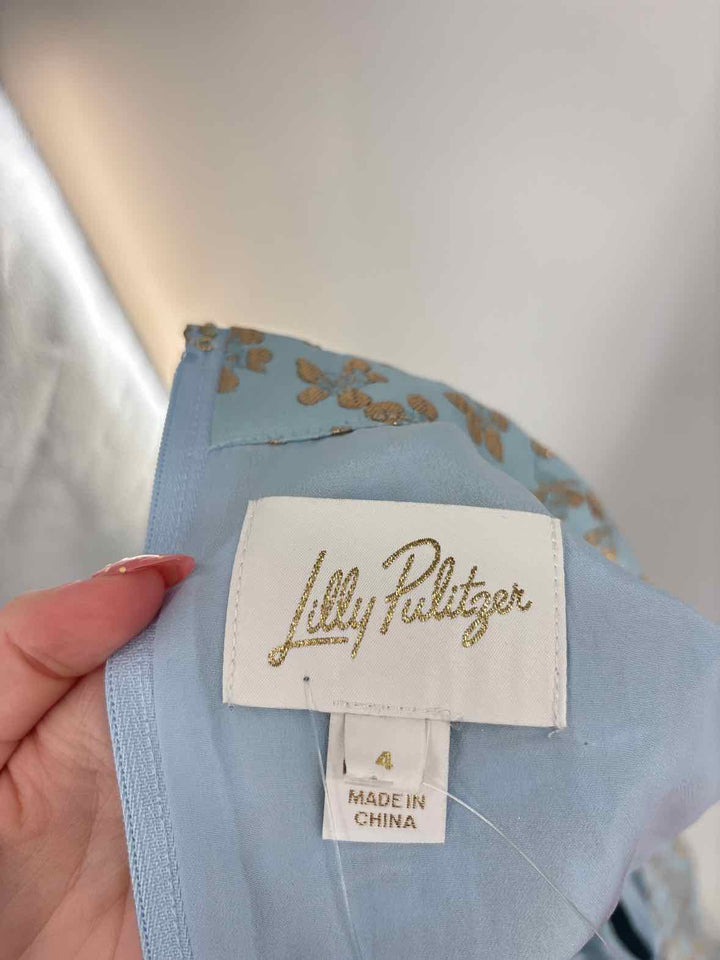 Size 4 Lilly Pulitzer Blue Sateen Dress