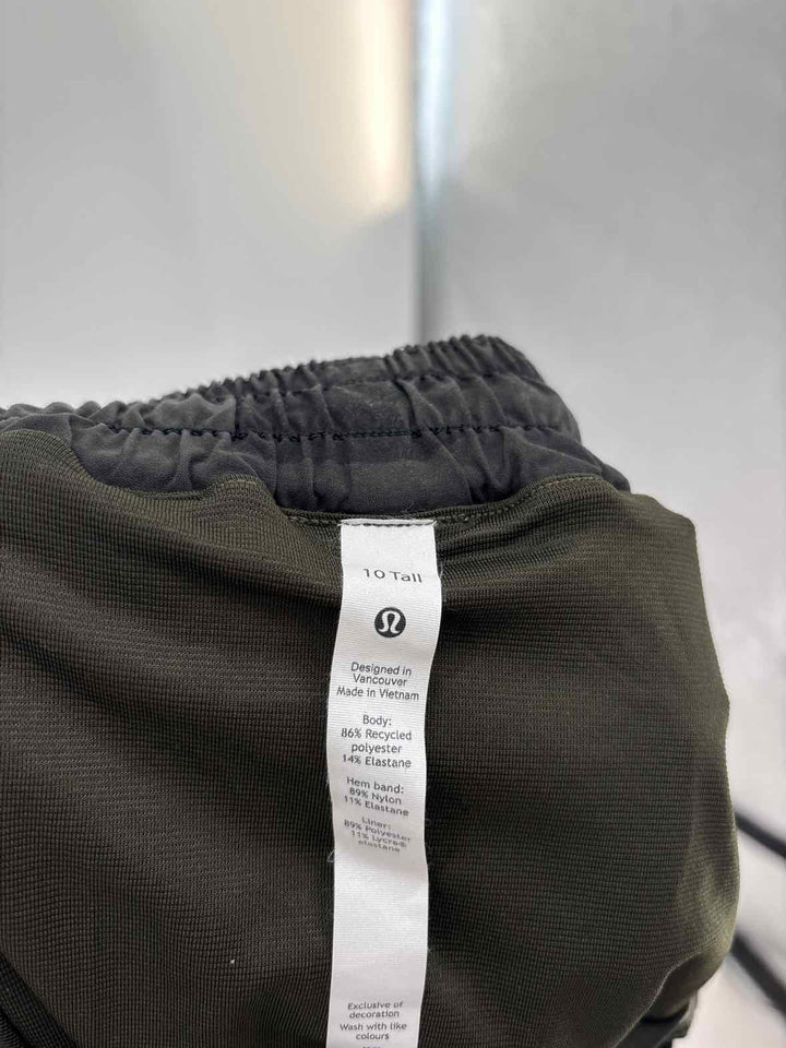 Size 10 Lululemon Green Print Shorts