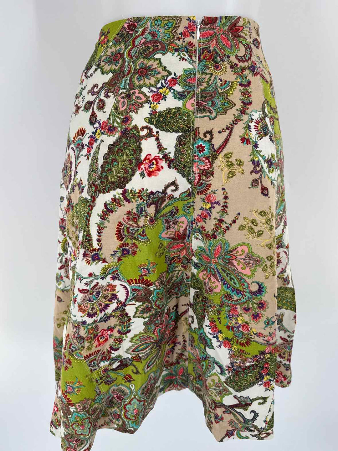 Size 10 PREMISE Green Print Skirt