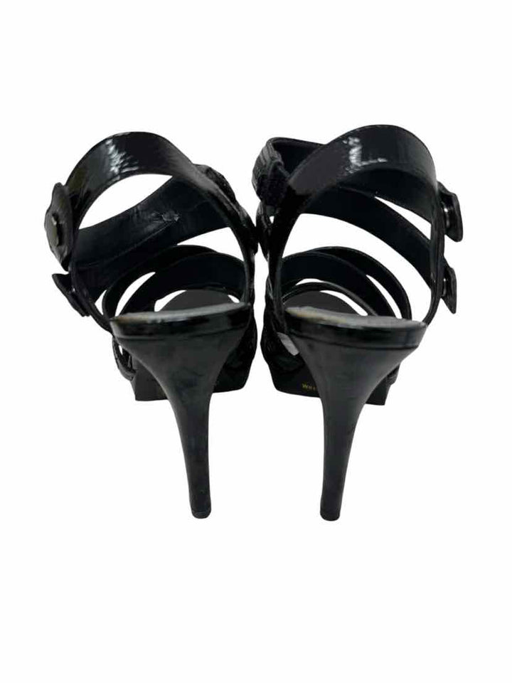 Shoe Size 10 Gianni Bini Black PATENT Sandals