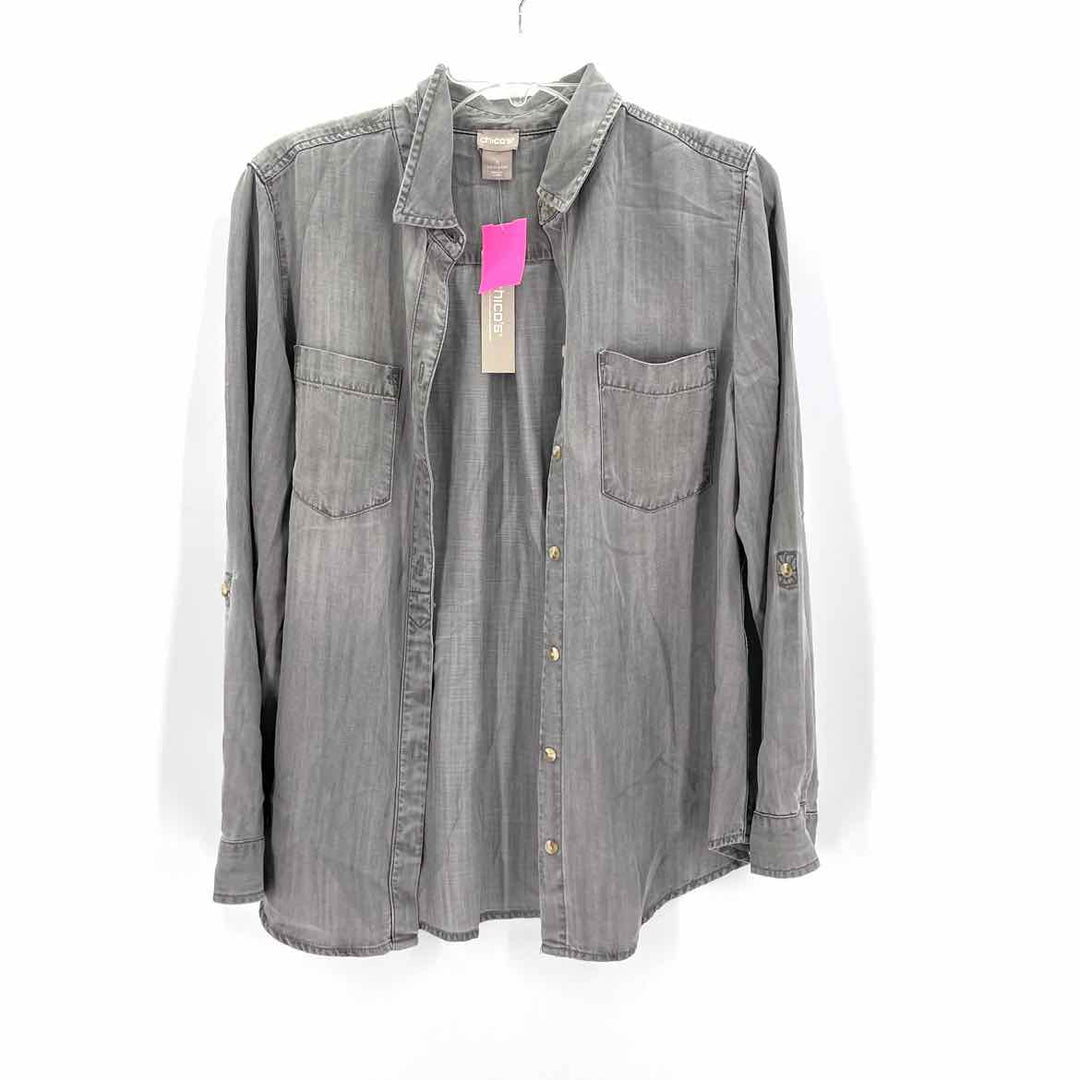 Size M Chico's Gray Tencel Shirt