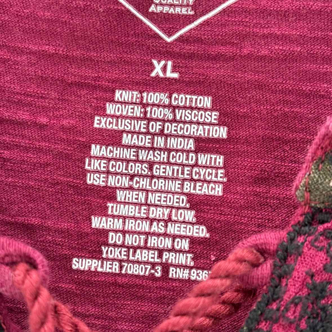 Size XL ST JOHNS BAY Burgundy Cotton Shirt