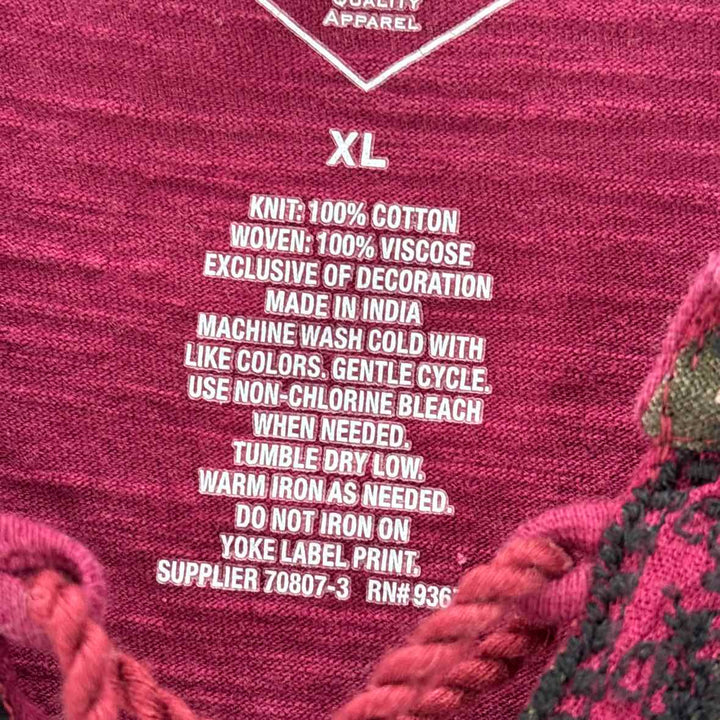 Size XL ST JOHNS BAY Burgundy Cotton Shirt