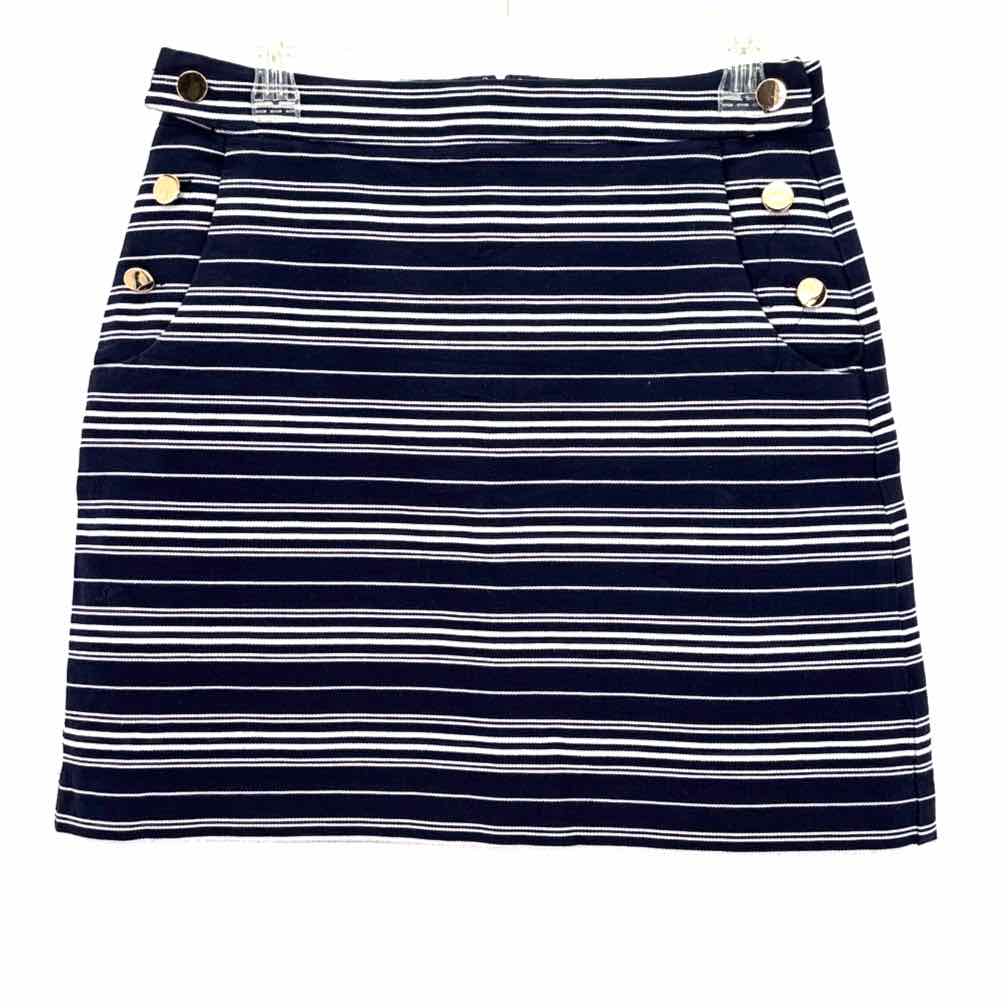 Size 6 LOFT Navy Print Skirt