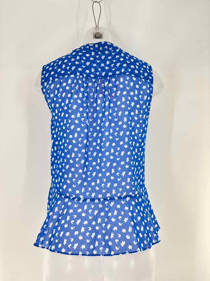 Size XS CABI Blue Print Shirt